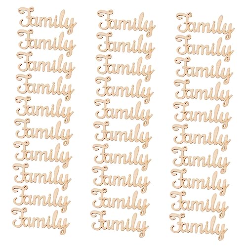 HOMSFOU 40 Stück Teiliges Unfertiges Holz Hängeschild Wortzeichen für Familie und Zuhause Dekorative Buchstaben für DIY Projekte und Persönliche Gestaltung von HOMSFOU