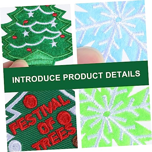 HOMSFOU 40 Stück Teiliges Weihnachts Schneeflocken Bügelbild Bestickte Applikationen zum Aufnähen Leichte Stoffpatches für Kleidung DIY Weihnachten Zubehör Festliche Motive für Pullover von HOMSFOU