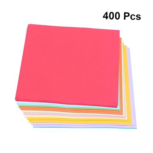 HOMSFOU 400 Blatt Buntes Origami Pastell Handgefertigt Herstellung Quadratisches Faltpapier Kunsthandwerk Baupapier Verschiedene Farben Formen Farbig Kopierpapier von HOMSFOU