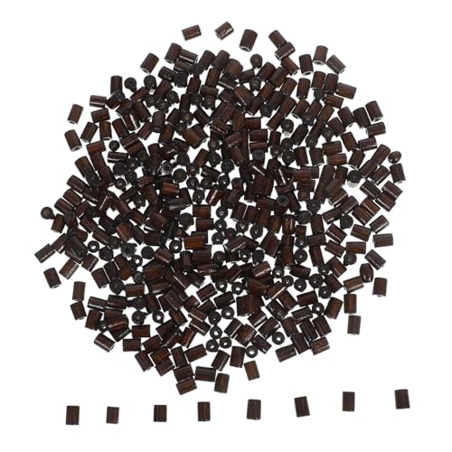 HOMSFOU 400Stücke Zylinderförmige Spacer Perlen für DIY Schmuckherstellung Natürliche Holzperlen Tiefem Kaffeebraun mit Großen Löchern für Armbänder und HOMSFOU 400Stücke Zylinderförmige Spacer Perlen für DIY Schmuckherstellung Natürliche Holzperlen Tiefem Kaffeebraun mit Großen Löchern für Armbänder und von HOMSFOU