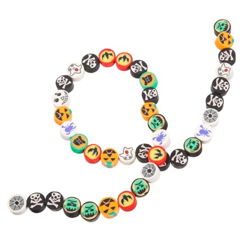 HOMSFOU 40Stücke Halloween Armbandperlen Polymer DIY Perlen für Schmuckherstellung und Kürbisdesign für Bastelprojekte und Langlebig von HOMSFOU