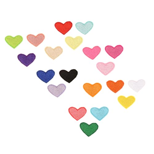 HOMSFOU 40Stücke Heart Shape Embroidery Patches For Creative Sewing And Clothing Repair Appliques For DIY Decoration And Crafting von HOMSFOU