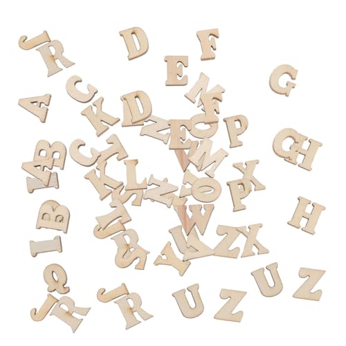 HOMSFOU 416 Stück Teiliges Holzbuchstaben-set Höhe Unlackiert für DIY Bastelprojekte Scrapbooking Holz Zahlen und Buchstaben Dekoration Natürliche Holzstruktur Kreative Familienaktivitäten von HOMSFOU