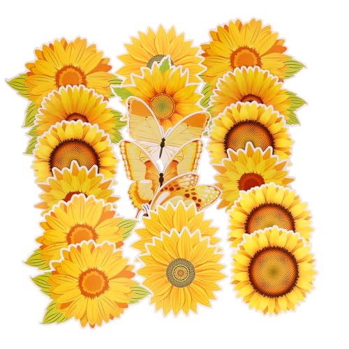 HOMSFOU 45 Stück Teiliges Sonnenblumen Papier Ausschnitte Dekorative Wandkunst für Sommer und Frühlingsfeiern Diy Projekte und Bastelarbeiten für Klassenzimmer Partys und Kreative von HOMSFOU