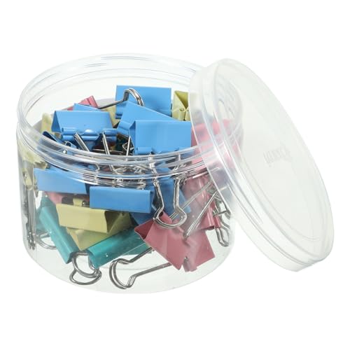 HOMSFOU 48 Stück Büroklammern Praktische Binder Clips aus Metall Farbige Clips zur Dokumentenorganisation für Büro und Schule Vielseitig Einsetzbar von HOMSFOU