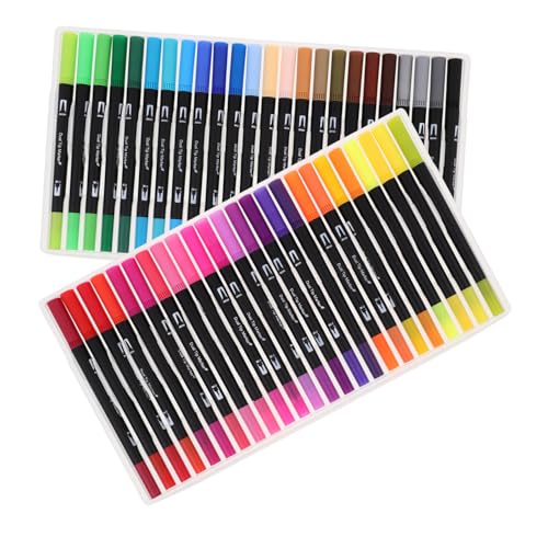 HOMSFOU 48 Stück Dual Tip Marker Pens für Wasserfarbstifte mit Doppeltipp für Zeichnen und Kalligrafie Leichte und Filzstifte für Künstler HOMSFOU 48 Stück Dual Tip Marker Pens für Wasserfarbstifte mit Doppeltipp für Zeichnen und Kalligrafie Leichte und Filzstifte für Künstler von HOMSFOU