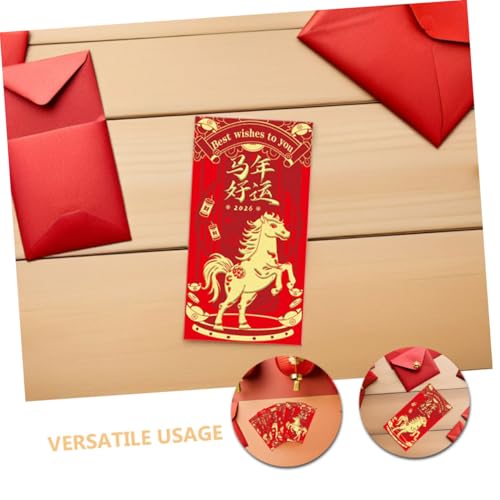 HOMSFOU 48 Stück Jahr Des Pferdroten Pakets Chinese 2026 Hongbao 2026 Chinesische Rote Tasche Geldbeutel Im Chinesischen Stil Frühlingsfest, Chinesische Rote Umschläge Papier von HOMSFOU