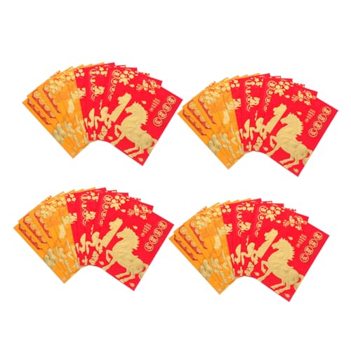 HOMSFOU 48 Stück Teiliges Vietnamesische Neujahrs Glücksgeldumschläge Jahr Des Pferdes Rote Briefumschläge Hong Bao mit Künstlerischem Design für Vietnamesisches und Chinesisches HOMSFOU 48 Stück Teiliges Vietnamesische Neujahrs Glücksgeldumschläge Jahr Des Pferdes Rote Briefumschläge Hong Bao mit Künstlerischem Design für Vietnamesisches und Chinesisches von HOMSFOU