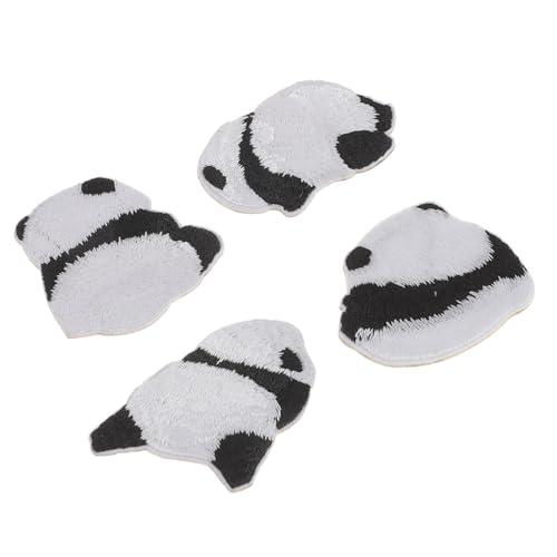 HOMSFOU 4Stücke Cartoon Panda Aufnäher Eisen Flicken für Kleidung Selbstklebende Patches für Jacken Taschen und Accessoires für DIY Nähprojekte von HOMSFOU