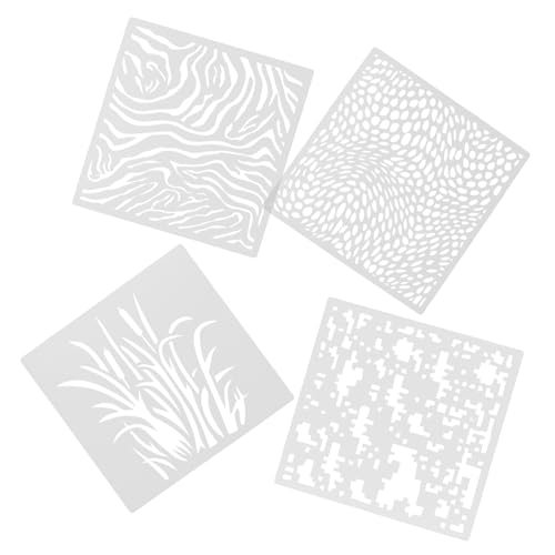 HOMSFOU 4Stücke DIY Malschablonen Hochwertigem Material Waschbar für Wandgestaltung und Bastelprojekte Vielseitig Einsetzbar Fliesen und Stoffen von HOMSFOU