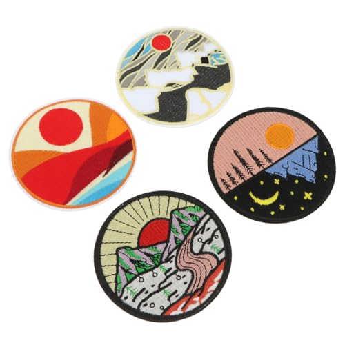 HOMSFOU 4Stücke DIY Stickerei Stoffapplikationen Für Kleidung Taschen Und Kunsthandwerk Hochwertige Langlebige Flicken Zum Aufbügeln Leuchtenden Farben Zur Dekoration von HOMSFOU