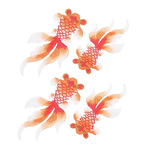 HOMSFOU 4Stücke Design Stickerei Patches für Kleidung DIY Dekoration Applikationen für Taschen Hüte Schuhe Lebensechte Ornamente Kleine und Große von HOMSFOU
