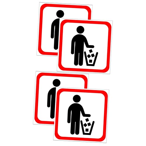 HOMSFOU 4Stücke Mülltonnen Warnschilder Aufkleber Wanddekoration für Wohnzimmer und Schlafzimmer Selbstklebende Wandsticker für Abfalleimer Hochwertige PVC Wandtattoos HOMSFOU 4Stücke Mülltonnen Warnschilder Aufkleber Wanddekoration für Wohnzimmer und Schlafzimmer Selbstklebende Wandsticker für Abfalleimer Hochwertige PVC Wandtattoos von HOMSFOU