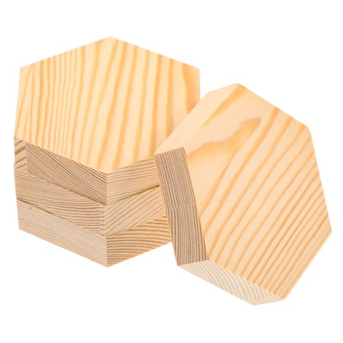 HOMSFOU 4Stücke Sechseckige Holzscheiben DIY Bastelmaterial Kiefernholz Blanko für Projekte für Untersetzer Dekoration und HOMSFOU 4Stücke Sechseckige Holzscheiben DIY Bastelmaterial Kiefernholz Blanko für Projekte für Untersetzer Dekoration und von HOMSFOU