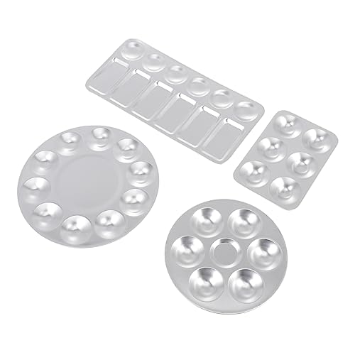 HOMSFOU 4Stücke Teiliges Farbschalen Aluminium Runde und Rechteckige Pigmentplatten für Acrylfarben Kunstunterricht Schulprojekte und DIY Projekte Einfach zu Reinigen HOMSFOU 4Stücke Teiliges Farbschalen Aluminium Runde und Rechteckige Pigmentplatten für Acrylfarben Kunstunterricht Schulprojekte und DIY Projekte Einfach zu Reinigen von HOMSFOU