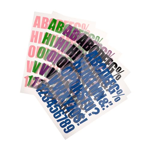 HOMSFOU 5 Blätter Teiliges Bunte Buchstaben und Zahlen Aufnäher zum Aufbügeln Flexible Kanten Leichte Textil Patches für DIY Kleidung Rucksäcke Vielseitige Dekoration Angenehmer Einfache von HOMSFOU