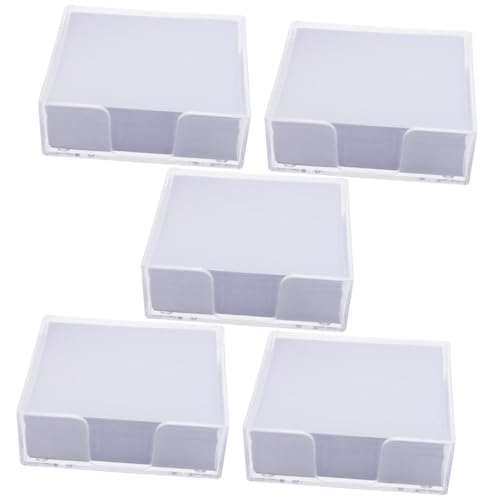 HOMSFOU 5 Boxen Portabler Notizblock mit Transparenter Box Langlebiges Blanko Schreibpapier für Schüler Vielseitiger Memo Pad Planen Organisieren und Priorisieren im Büro und Alltag von HOMSFOU