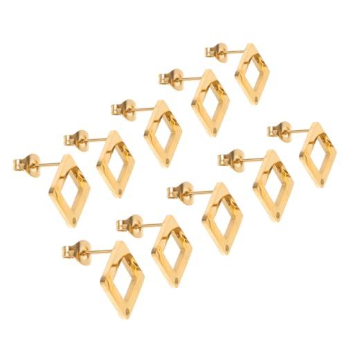 HOMSFOU 5 Paar Handgemachtes Ohrringe -Kit DIY-Sets zur Herstellung von Ohrringen Zubehör für die Schmuckherstellung Ohrstecker aus Edelstahl Ohrstecker für Damen Rostfreier Stahl Golden von HOMSFOU