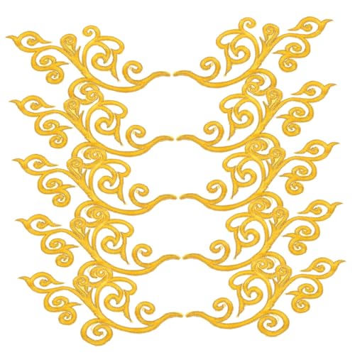 HOMSFOU 5 Paare Gestickter Stoffaufnäher Western-Applikationen Stickerei-Blumenapplikation Aufnäher mit Blumenstickerei Stickerei-Patch-Blumen Polyester Yellow HOMSFOU 5 Paare Gestickter Stoffaufnäher Western-Applikationen Stickerei-Blumenapplikation Aufnäher mit Blumenstickerei Stickerei-Patch-Blumen Polyester Yellow von HOMSFOU