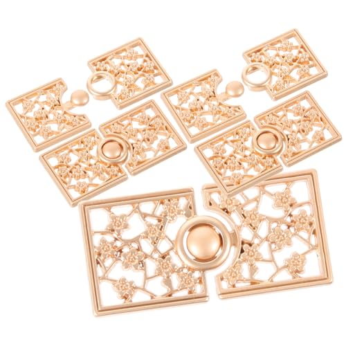 HOMSFOU 5 Paare Vintage Metall Kleiderverschlüsse Hanfu Broschen für Schal und Cardigan Dekorative Plattenknöpfe im Floralen Design Robust und Langlebig für Verschiedene Kleidungsstücke von HOMSFOU