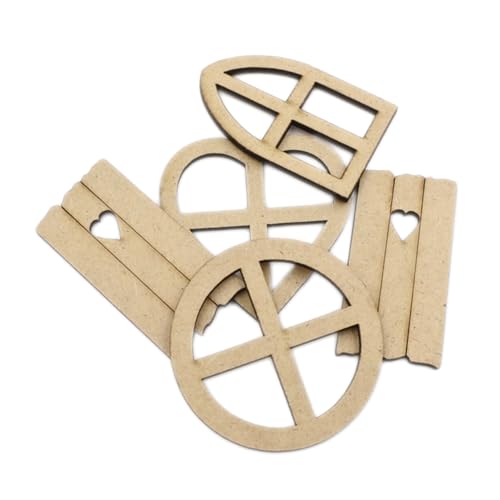 HOMSFOU 5 Packungen Fensterform Holzstücke aus Hochwertigem MDF Glatte Oberfläche Stabile DIY Bastelornamente pro Packung für Kreative Handwerksprojekte und Dekorationen HOMSFOU 5 Packungen Fensterform Holzstücke aus Hochwertigem MDF Glatte Oberfläche Stabile DIY Bastelornamente pro Packung für Kreative Handwerksprojekte und Dekorationen von HOMSFOU