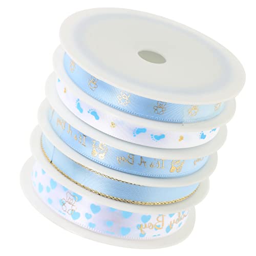 HOMSFOU 5 Rollen Babyfuß Dekorationsband Hochwertiges Polyester Geschenkband für Diy Bastelprojekte pro für Babyfeiern und von HOMSFOU