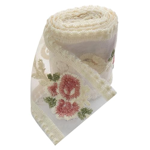 HOMSFOU 5 Rollen Bestickte Spitzenborte Diy Haarschmuck Schleifenherstellung Spitzenborte Rosenblüten Spitze für Bekleidungsprojekte und Bastelarbeiten von HOMSFOU