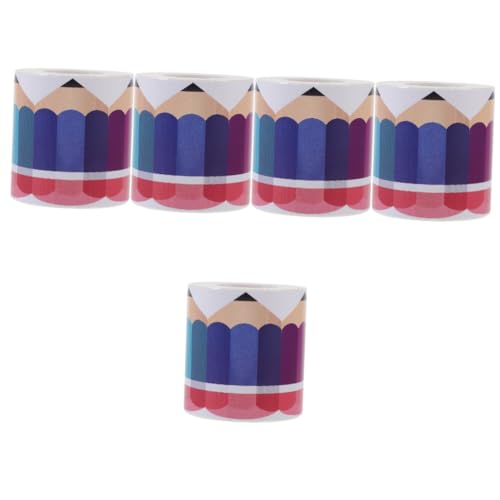 HOMSFOU 5 Rollen Bleistift -grenzaufkleber Streifen Farbe Planke Rand Grenze Rustikal Für Tafel Pinnwand-aufkleber Stilvoller Bordürenaufkleber Papier HOMSFOU 5 Rollen Bleistift -grenzaufkleber Streifen Farbe Planke Rand Grenze Rustikal Für Tafel Pinnwand-aufkleber Stilvoller Bordürenaufkleber Papier von HOMSFOU