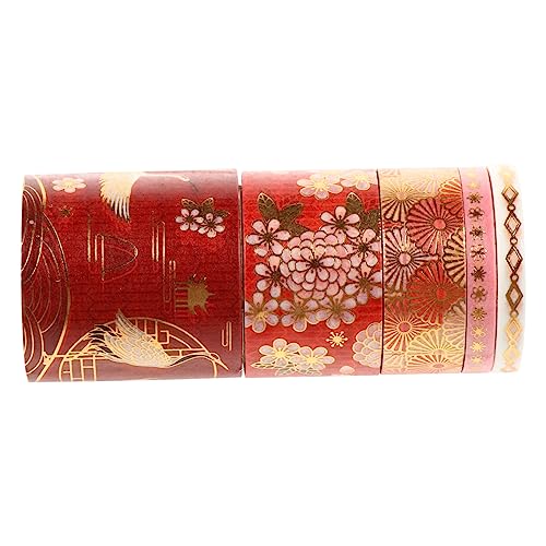 HOMSFOU 5 Rollen Chinesisches Stil Dekoratives Klebeband Dunkelrot für Scrapbooking und Diy Kunstprojekte pro Rolle für Kreative Handarbeiten und Journaling HOMSFOU 5 Rollen Chinesisches Stil Dekoratives Klebeband Dunkelrot für Scrapbooking und Diy Kunstprojekte pro Rolle für Kreative Handarbeiten und Journaling von HOMSFOU