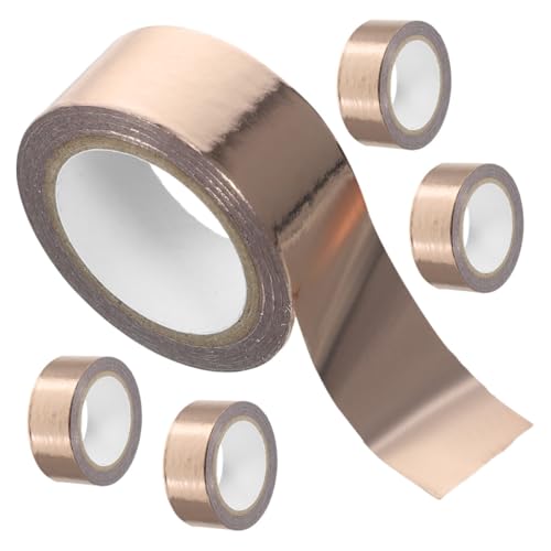 HOMSFOU 5 Rollen Decoratives Washi Tape Metallic Klebeband für Diy Scrapbooking und Journaling für Kreative Projekte und Leicht Ablösbar und Spurenfrei von HOMSFOU