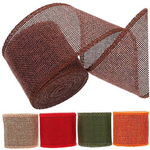 HOMSFOU 5 Rollen Dekoratives Geschenkband Multifunktionale Drahtgewebte Bänder Rot Orange Kaffee und Jute für Weihnachtsdekoration und Diy Projekte HOMSFOU 5 Rollen Dekoratives Geschenkband Multifunktionale Drahtgewebte Bänder Rot Orange Kaffee und Jute für Weihnachtsdekoration und Diy Projekte von HOMSFOU