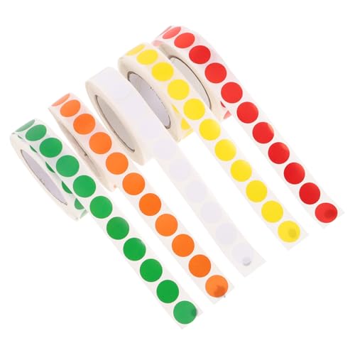 HOMSFOU 5 Rollen Kleine Runde Selbstklebende Dots Farbige Etiketten zur DIY Beschriftung und Organisation Starke Haftung für Büro und Zuhause HOMSFOU 5 Rollen Kleine Runde Selbstklebende Dots Farbige Etiketten zur DIY Beschriftung und Organisation Starke Haftung für Büro und Zuhause von HOMSFOU