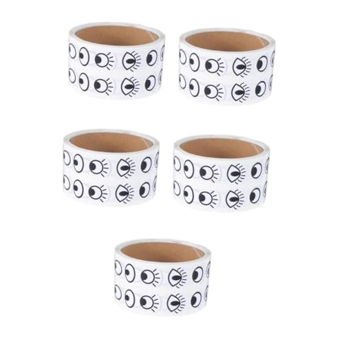 HOMSFOU 5 Rollen Selbstklebende Wackelaugen Aufkleber für DIY Bastelprojekte Cartoon Augen Sticker Rolle Kreative Scrapbooking Dekoration für Rucksäcke Stifteetuis Handyzubehör HOMSFOU 5 Rollen Selbstklebende Wackelaugen Aufkleber für DIY Bastelprojekte Cartoon Augen Sticker Rolle Kreative Scrapbooking Dekoration für Rucksäcke Stifteetuis Handyzubehör von HOMSFOU