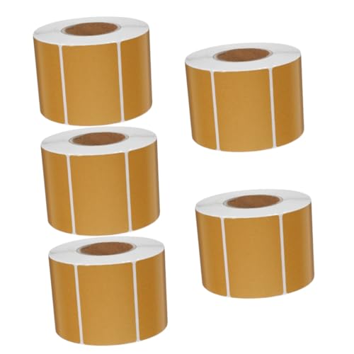 HOMSFOU 5 Rollen Thermopapier Etikettenrolle Selbstklebende Adressetiketten für Etikettendrucker Barcode Druckqualität Wiederverwendbar Kratzfest Einfach zu Handhaben von HOMSFOU