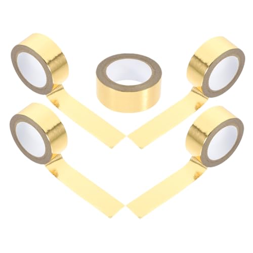 HOMSFOU 5 Rollen Washi Tape Metallic Dekoratives Klebeband Selbstklebend Vielseitig Einsetzbar für Scrapbooking Journaling Bastelprojekte und Unvergänglich von HOMSFOU