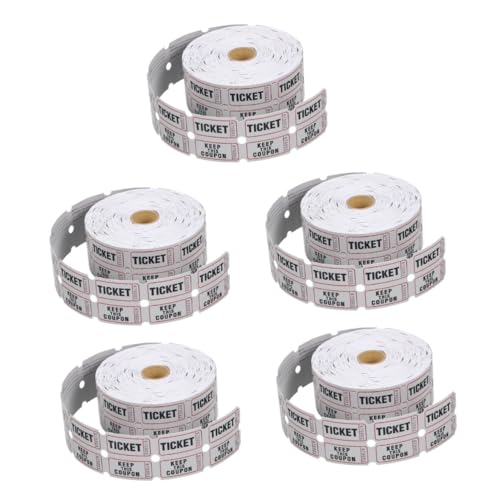 HOMSFOU 5 Rollen verlosen Tombola-Tickets verdoppeln Coupon Etikett Eintrittskarten für Veranstaltungen Karten für Konzert beschichtetes Papier Light Grey HOMSFOU 5 Rollen verlosen Tombola-Tickets verdoppeln Coupon Etikett Eintrittskarten für Veranstaltungen Karten für Konzert beschichtetes Papier Light Grey von HOMSFOU