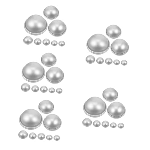 HOMSFOU 5 Sätze Backform Badeformen Kugelform Salzform Kugelform Form Runde Kuchenform DIY Seifenform Praktische Seifenform Aluminiumlegierung Silber 16 Stück * 5 von HOMSFOU