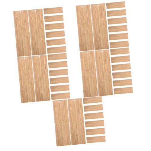 HOMSFOU 5 Sätze Bambusblatt Lesezeichenmaterial Bambus Basteln Geschenkanhänger Selber Machen Bambusscheiben Beschreibbares Etikett Dekorativer Anhänger Bambusplatten 10 Stück * 5 von HOMSFOU