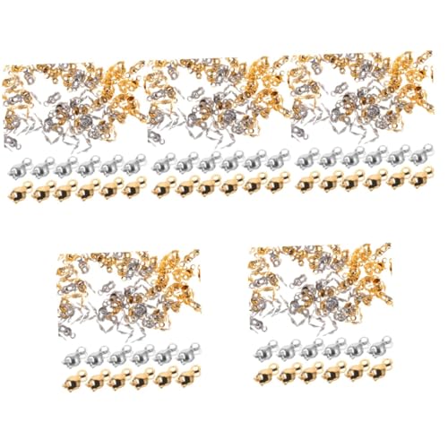 HOMSFOU 5 Sätze Baozikou Abdeckungen Schmuckverschlüsse Silberketten Kleine Halskette Schichtverschlüsse Herstellung Goldverschluss Perle Clamshell Crimp DIY Frauen 200 Stück * 5 von HOMSFOU
