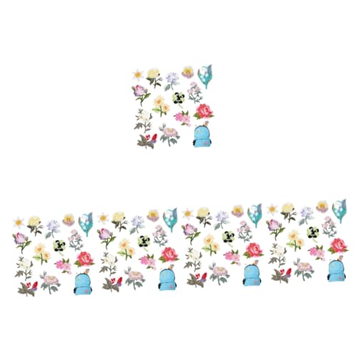 HOMSFOU 5 Sätze Blumenapplikationen Kleidungsreparatur Patch Aufnäher Für Jeans Flicken Nähen Bestickt Jeansflecken Reparaturflicken Für Kleidung Stickgarn 14 Stück * 5 von HOMSFOU