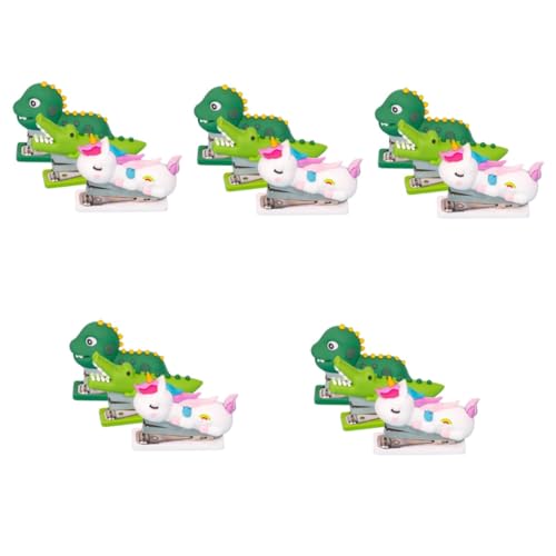 HOMSFOU 5 Sätze Cartoon Mini Hefter Jungs Schule Schreibtisch Maschine Lustig Broschüren Modehefter Home Office Hefter Kinderhefter Büromaterial Rostfreier Stahl 3 Stücke * 5 von HOMSFOU