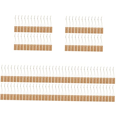 HOMSFOU 5 Sätze Elastisches Seiletikett Klein Handwerksschilds Gold Einzelhandel Für Schlüssel Kennzeichnung Von Etiketten Leere Beschriftungsschilder Kraftpapier Hellbraun 100 Stück * 5 von HOMSFOU