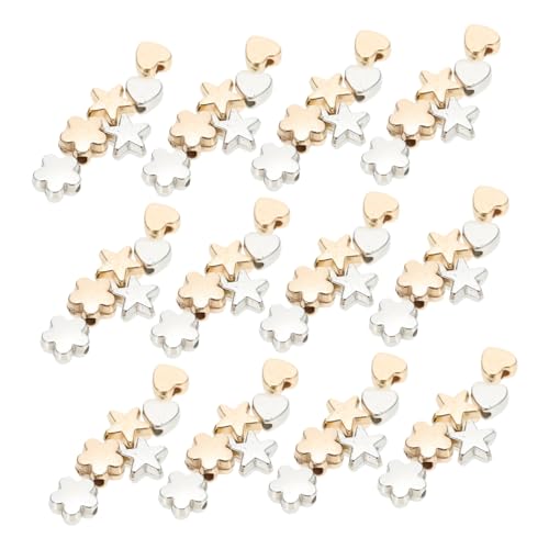 HOMSFOU 5 Sätze Elektroplierendes Perlenabscheiderschmuck Halskette Klein Groß Runden Abstandsperlen Zum Basteln Dekorative Lose Perlen Anhänger Diy Lose Perle Plastik 6 Packungen * 5 von HOMSFOU