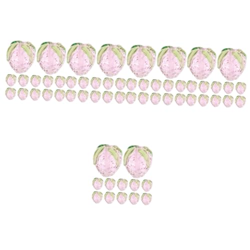 HOMSFOU 5 Sätze Erdbeerarmbandschmuck Erdbeerperlen Für Die Schmuckherstellung Erdbeere Klein Ornamente Thematisiert Diy -schmuckzubehör Erdbeer-dekorationsartikel Glas Rosa 16 Stück * 5 von HOMSFOU