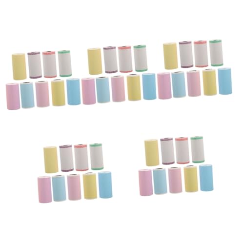 HOMSFOU 5 Sätze Farbaufkleber Thermoetiketten Kleines Mini Thermodrucker Aufkleberpapier Mini Aufkleberdruckerpapier Dankesklebeband Blanko Aufkleberband 9 Rollen * 5 von HOMSFOU