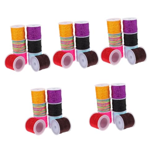 HOMSFOU 5 Sätze Geflochtenes Seil Armbandherstellung Armband Schnur Häkelgarn Stricken Occhi-faden Makramee-schnur Garn Zum Stricken Dicker Faden Zum Häkeln Häkelfaden Nylon 8 Rollen * 5 von HOMSFOU