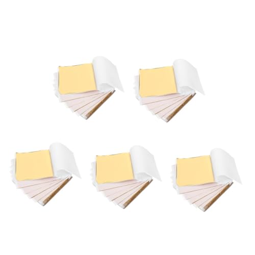 HOMSFOU 5 Sätze Goldfolie Metallic Karton Folienflocken Glitzer Goldflocken Dekorative Flocken Folienkarton Folien Origami Papier Metallic Origami Papier Metallblatt 100 Stück * 5 von HOMSFOU