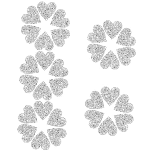 HOMSFOU 5 Sätze Herzförmige Strass Patches Silberne Applikationen Für Kleidung Diy Dekoration Aufbügelbare Aufnäher Für Jeans Taschen Und Mehr Langlebige Stoffe Einfache 6 Stück * 5 von HOMSFOU