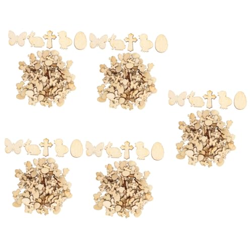 HOMSFOU 5 Sätze Hölzerne Dekorative Holzscheiben Osterbasteln Basteln Für Ostern Ausgeschnitten Ausschnitte Kreuzen Zierleisten Holz Leerer Holzausschnitt Holz-tags 300 Stück * 5 von HOMSFOU