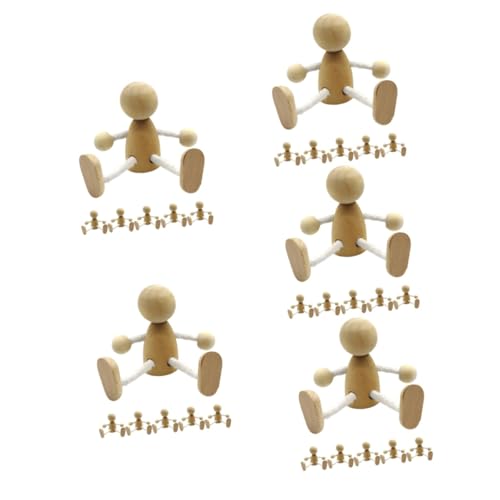 HOMSFOU 5 Sätze Holz Diy Puppen Dekorative Holzfiguren Zum Bemalen Figuren Für Blanko Holzpuppen Für Landschaftsdeko Vielseitig Einsetzbar Oder Dekoration 6 Stücke * 5 von HOMSFOU